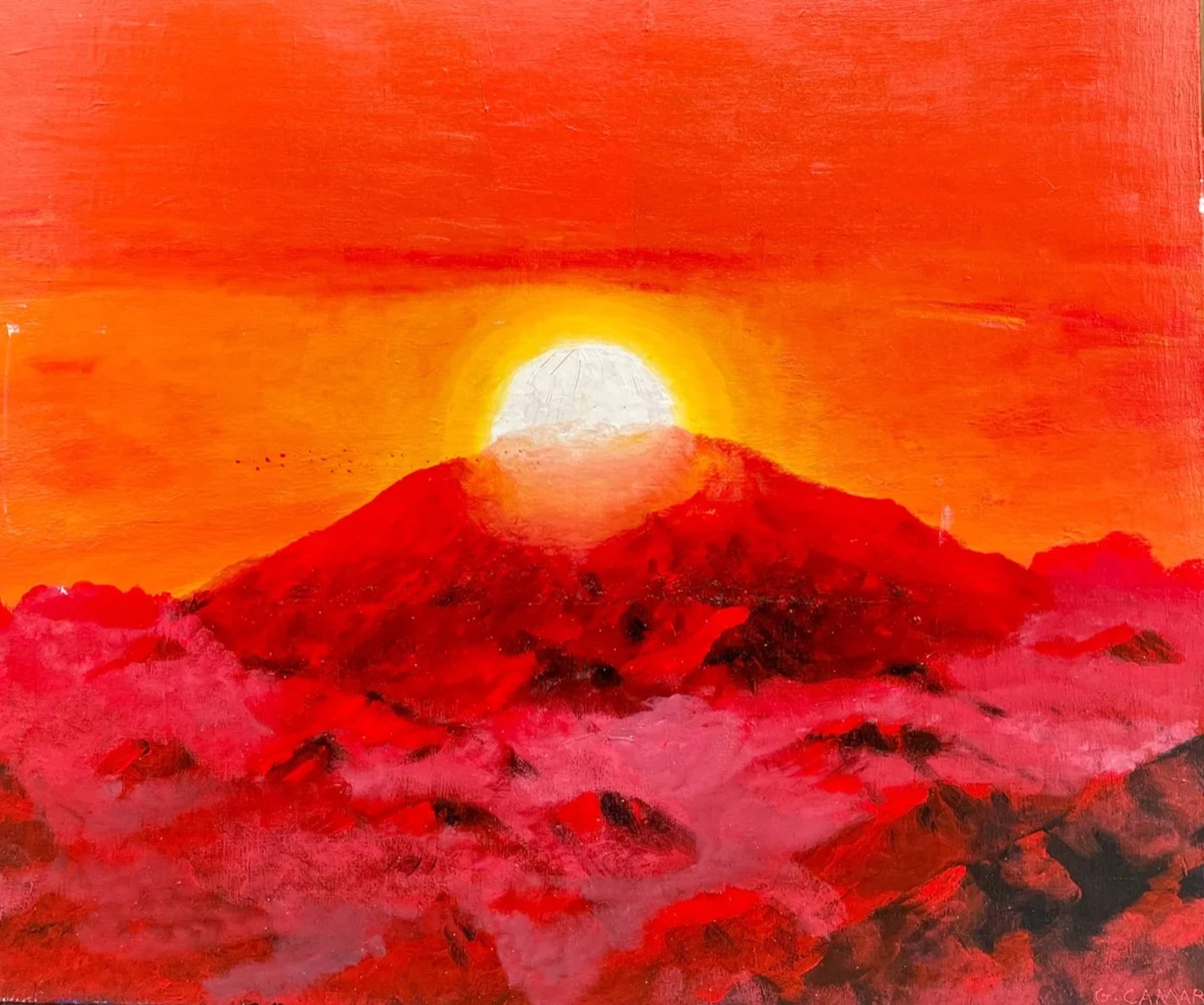 Zonnerood — schilderij door Giulmar Camarco, 100 × 100 cm